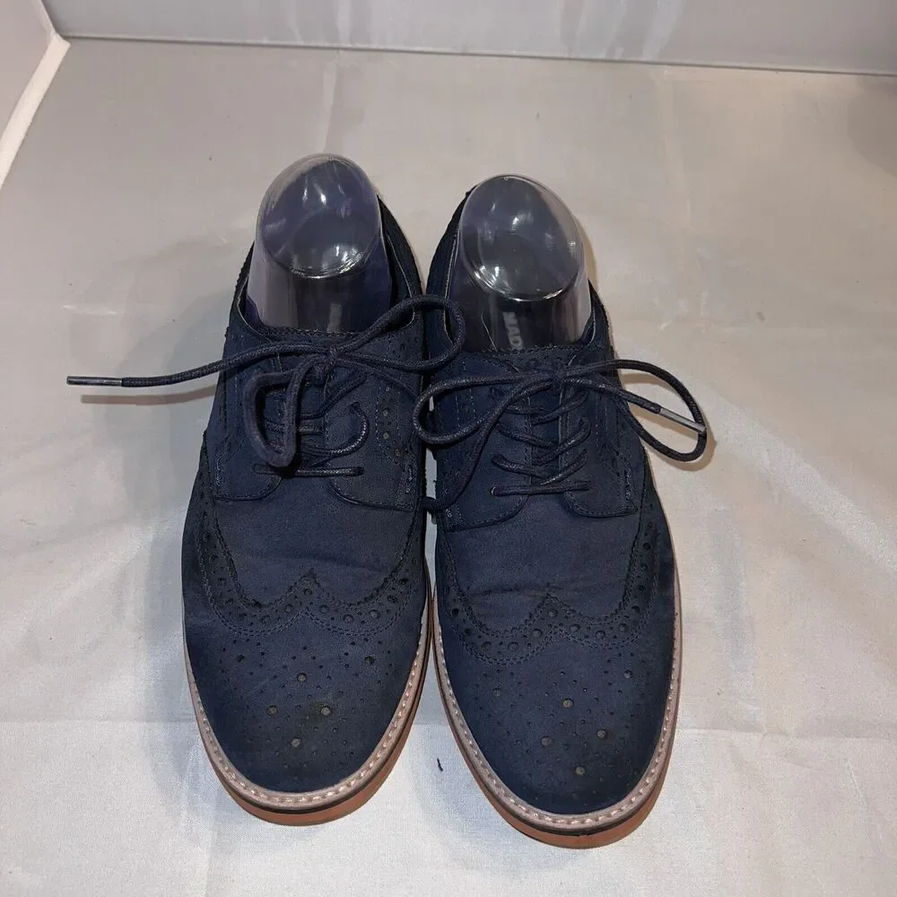 Madden M-Edward Navy Blue Mens‎ Oxford Sz 7.5M Lace Up Shoes